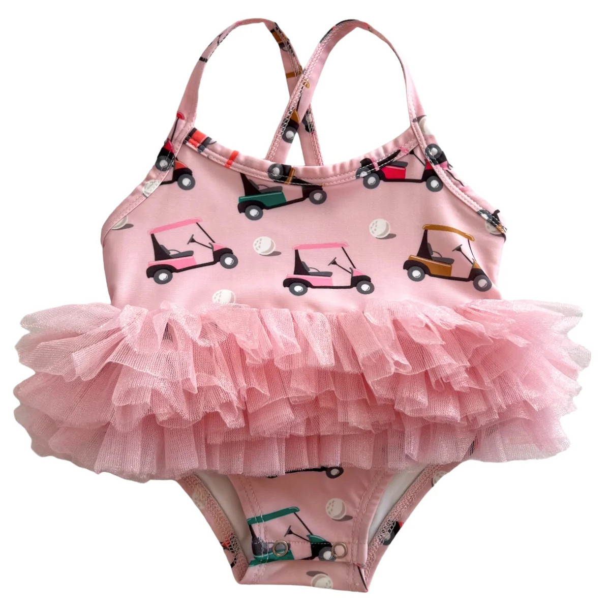 Pink Golf Cart / Ariel Tutu Swimsuit / UPF 50+ | SpearmintLOVE