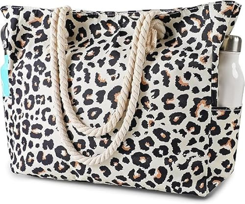 Beach Bags For Women - Large Beach Bags with Zipper Waterproof Sandproof Large Tote Swim Pool Bag | Amazon (US)