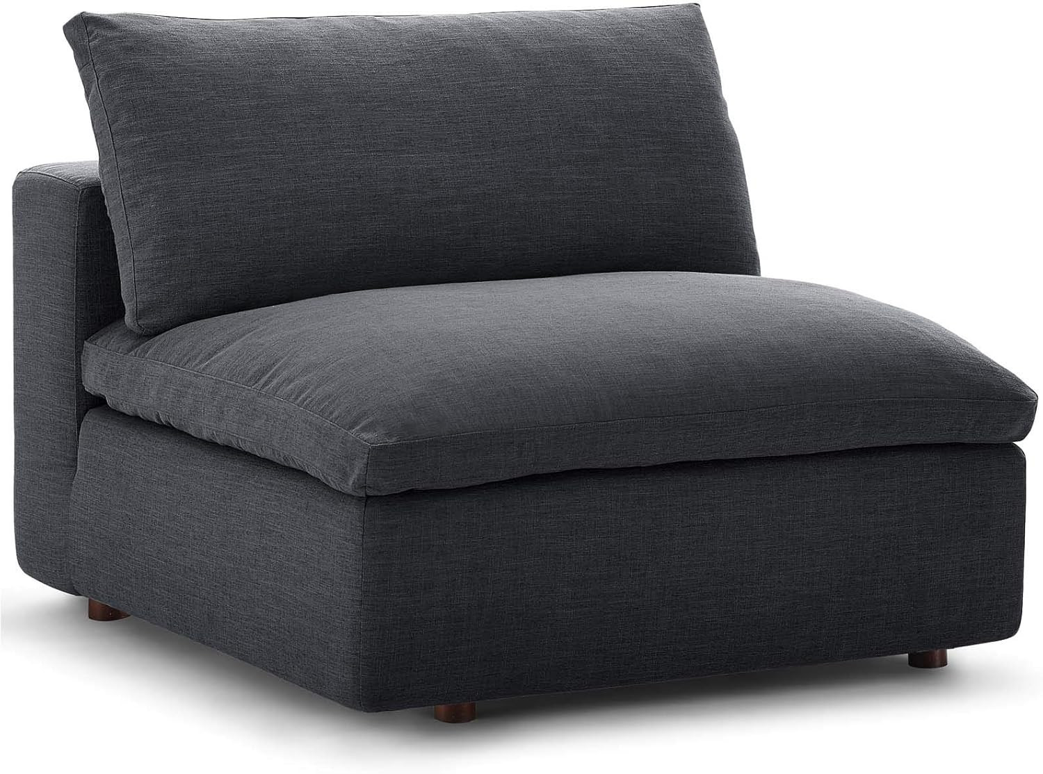Modway EEI-3270 Commix Down-Filled Overstuffed Upholstered Sectional Sofa Armless Chair in Gray | Amazon (US)