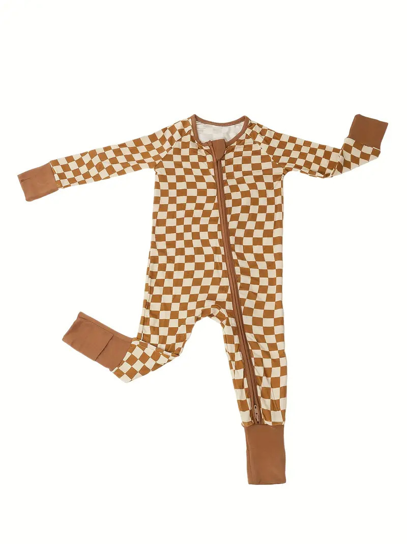All-Season Zip-Up Bamboo Baby Romper | Comfy Stretch & Stylish Long-Sleeve | Plaid Skinny-Fit Jum... | Temu Affiliate Program