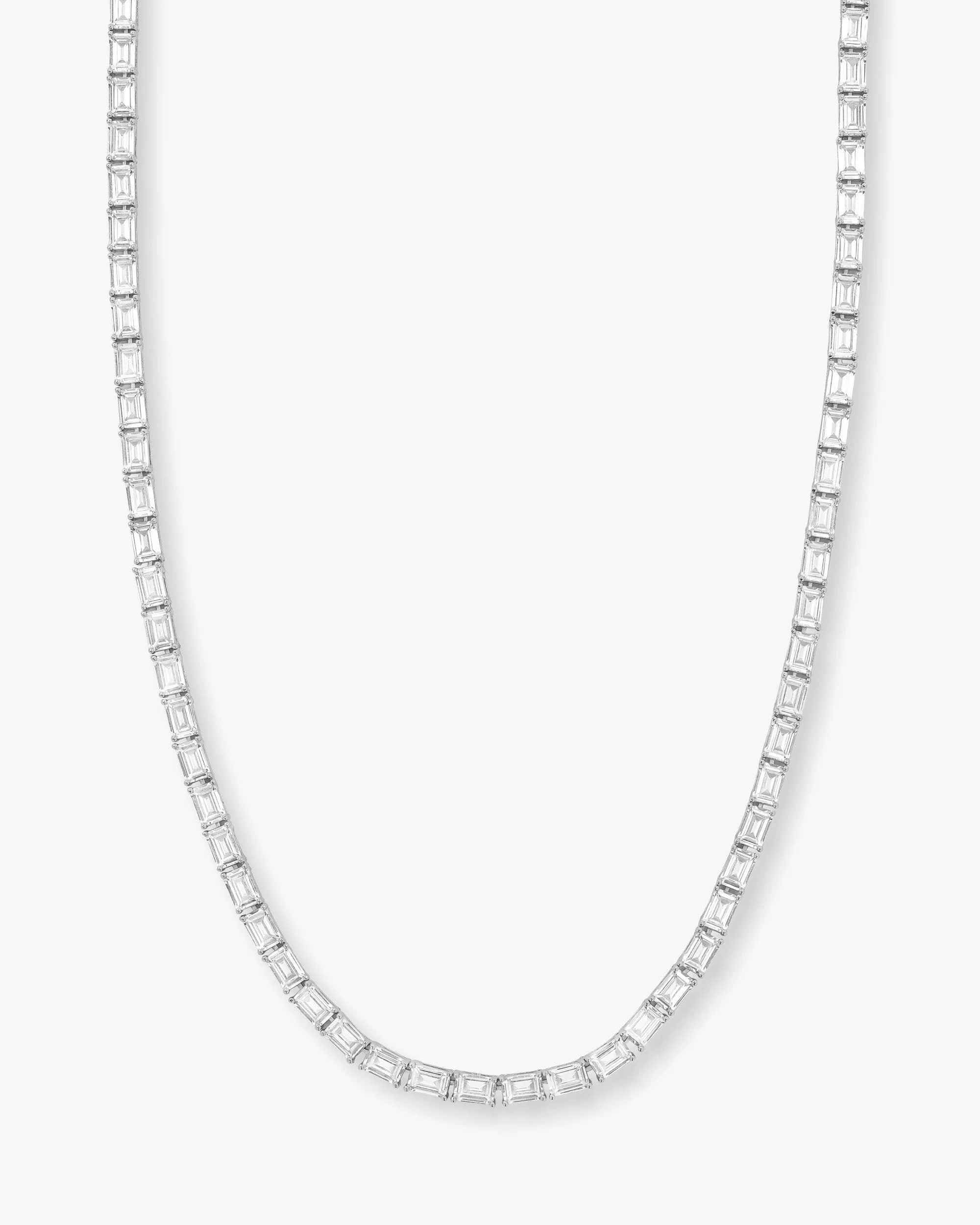 Baby Grand Slam Tennis Necklace 18" - Silver|White Diamondettes | Melinda Maria Jewelry