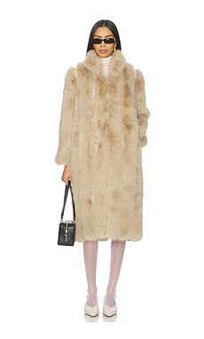 ELLIATT Lux Faux Fur Coat in Beige from Revolve.com | Revolve Clothing (Global)