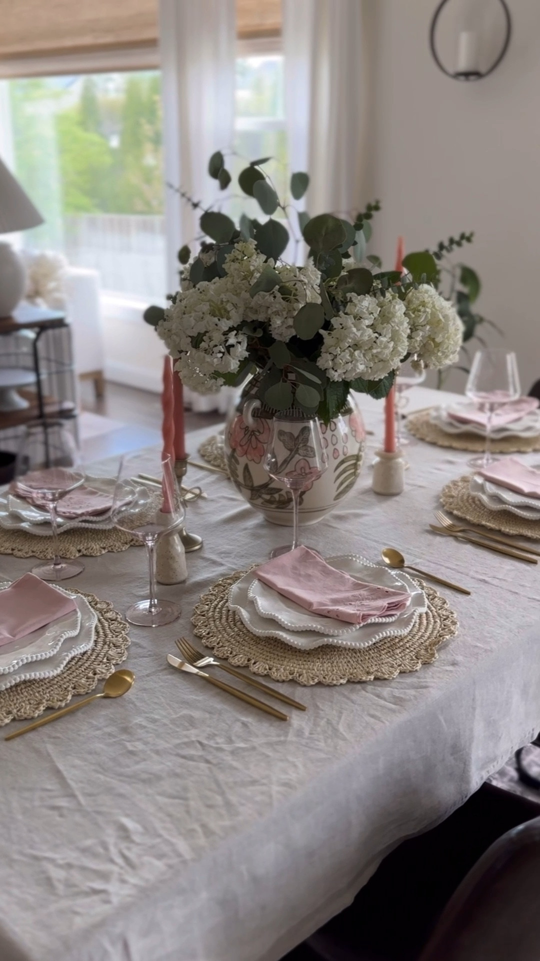 My tablescape for Mother's Day 🌸

Vase is from At Home and linked on my ShopMy (not available on LTK). Flowers are real ☺️
Dinning table is old from Magnolia
Ceramic candle holders are old from Anthro

#LTKMothersDay #LTKHome