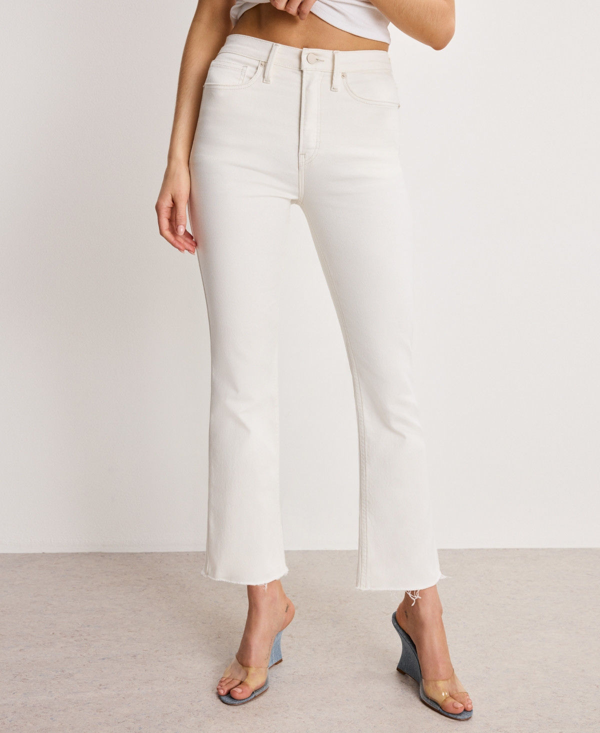 Good American Women's Good Standard Kick-Flare Jeans - Cloud White | Macy's