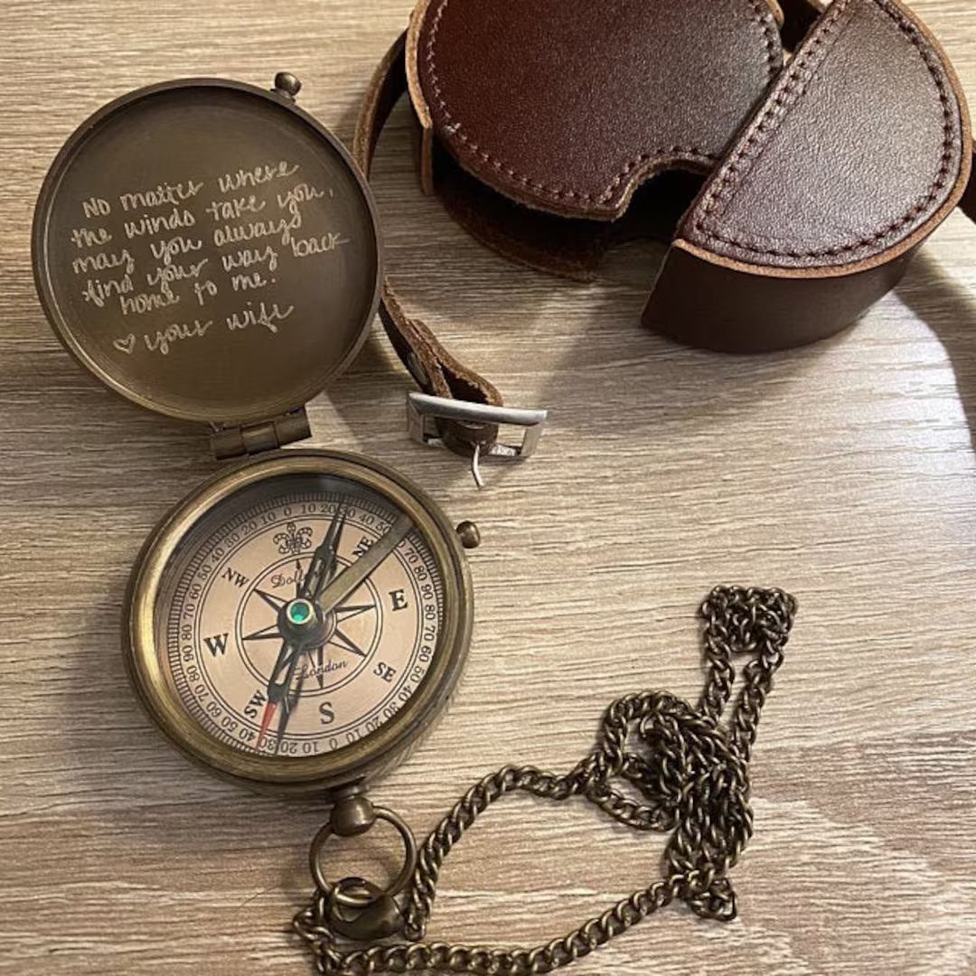 Personalized Engraved Working Compass With Custom Handwriting - Etsy | Etsy (US)