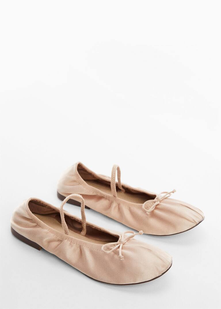 Satin ballerinas with buckle -  Women | Mango United Kingdom | MANGO (UK)