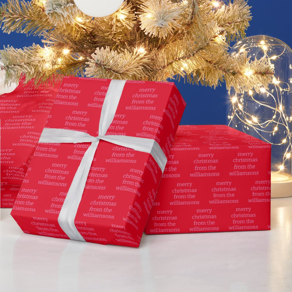 Personalized Cute Typography Pink Red Christmas | Zazzle