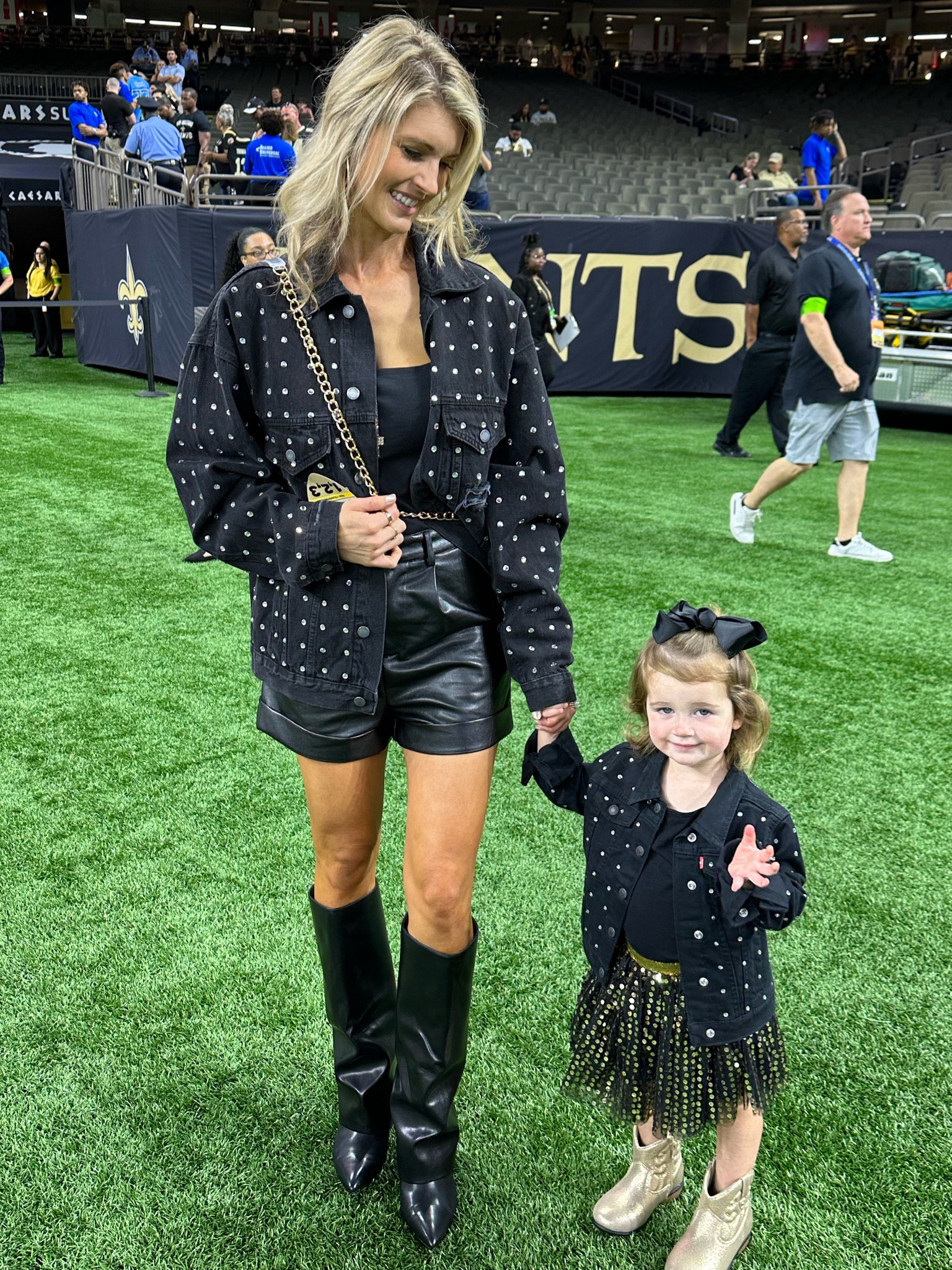 Game day outfits with my girl. We had these Levi jackets customized for game days  ⚜️

#LTKsalealert #LTKshoecrush #LTKkids