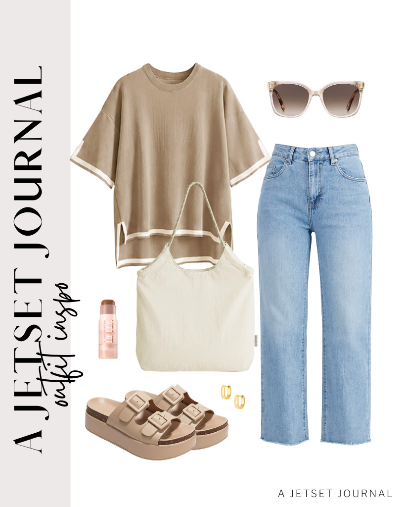 This short-sleeve knit pullover and straight-leg jeans combo is our next outfit to style for errand day. A pair of lightweight Project Cloud platform sandals and a large BAGSMART beach bag complete this look. Throw on these kate spade sunglasses and add a touch of your Maybelline face stick before heading out.  

#LTKSeasonal #LTKSaleAlert #LTKTravel
 

 