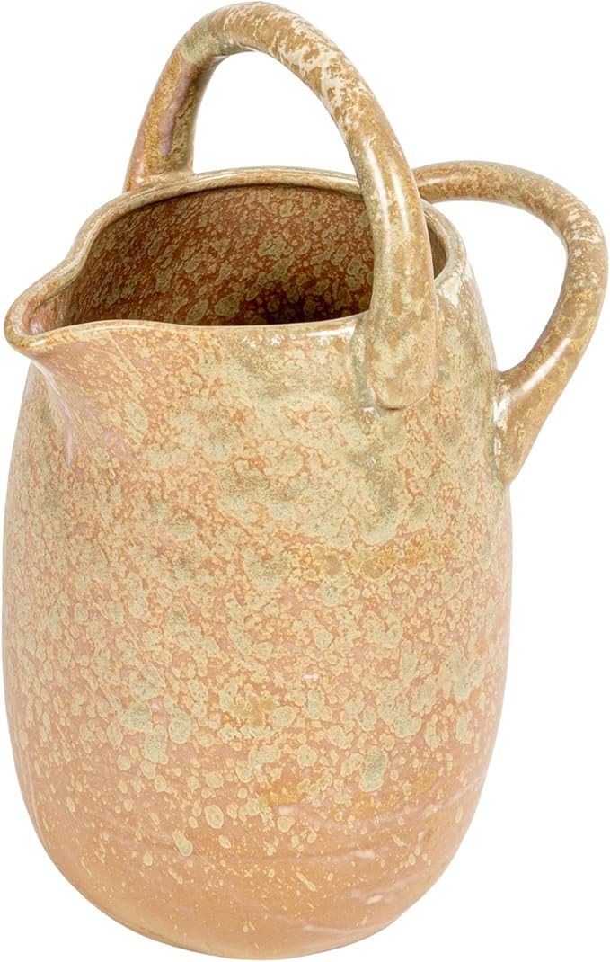Creative Co-Op Stoneware Watering Handles, Reactive Glaze Pitcher, 7" L x 5" W x 10" H, Tan | Amazon (US)