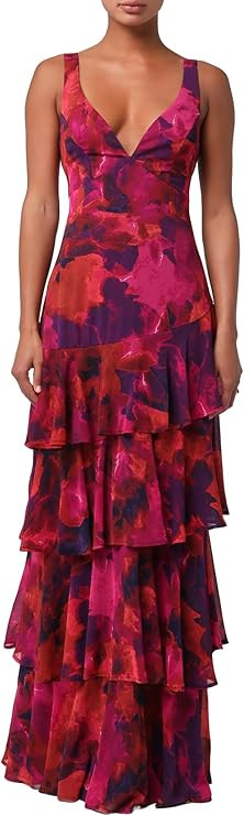 Lulus Imogen Tiered Chiffon Maxi Dress for Women | Amazon (US)