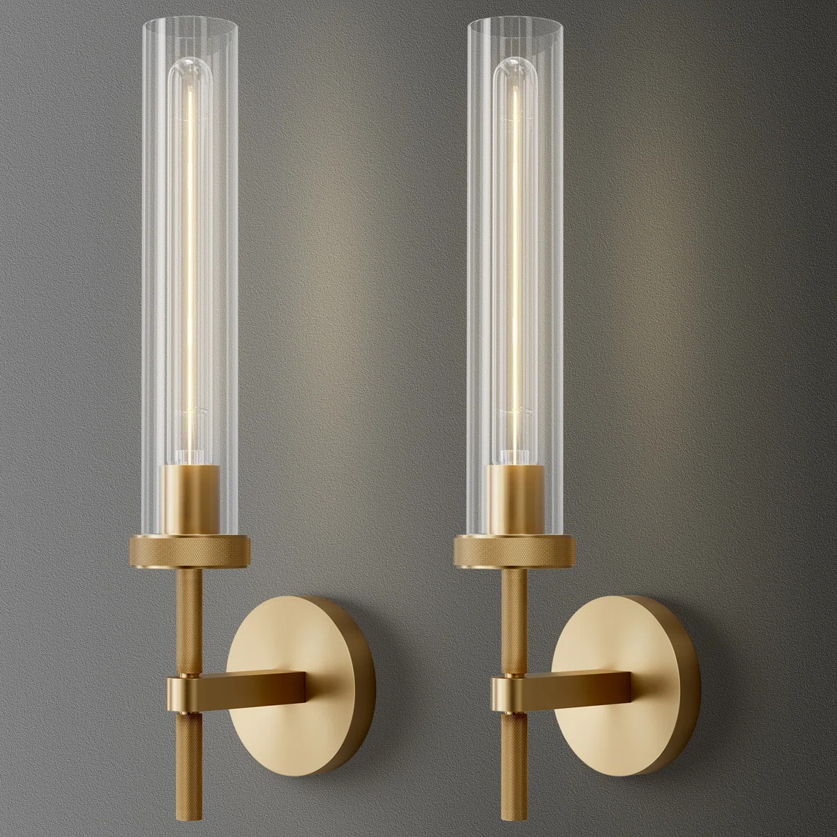 Koutarou 19.48" Dimmable Tube Wall Sconces, Solid Copper Base Sconces Wall Lighting(Bulbs Include... | Wayfair North America