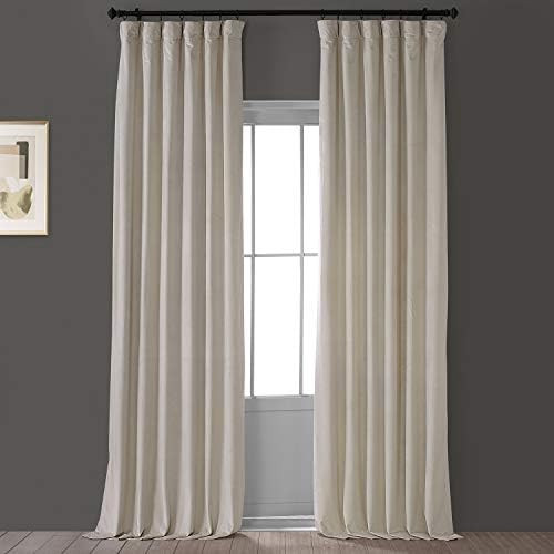 HPD Half Price Drapes VPYC-161204-96 Heritage Plush Velvet Curtain (1 Panel), 50 X 96, Light Beig... | Amazon (US)