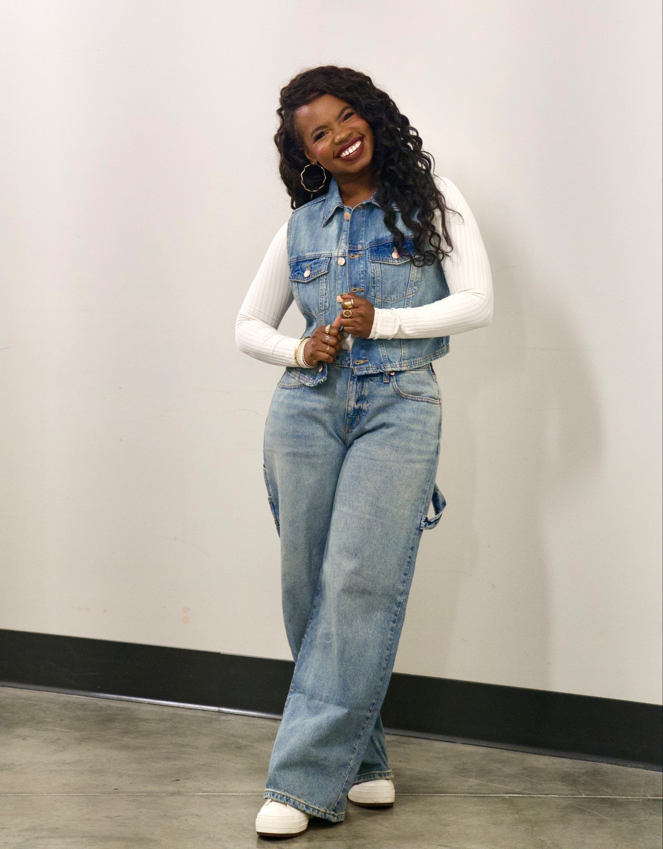 Denim season 🩵 

Wearing a Medium in the vest
& Size 8 in the jeans

#LTKSeasonal #LTKShoeCrush #LTKStyleTip