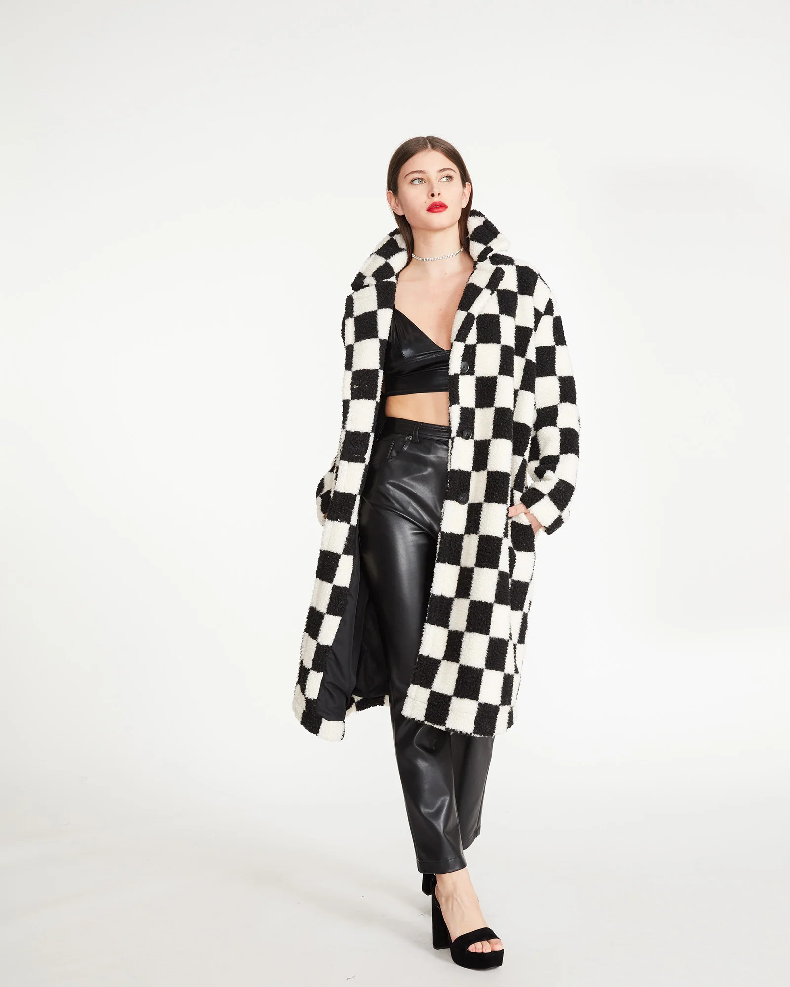 SADIE COAT BLACK MULTI | Steve Madden (Canada)