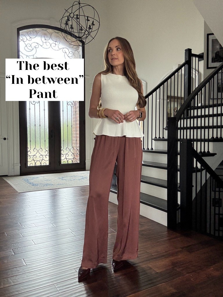 @abercrombie satin pants are the perfect inbetween piece for holiday- easy to dress up, dress down or wear when you don’t know what to wear! I’m in a small tall

#LTKgrwm #LTKootd #LTKSeasonal