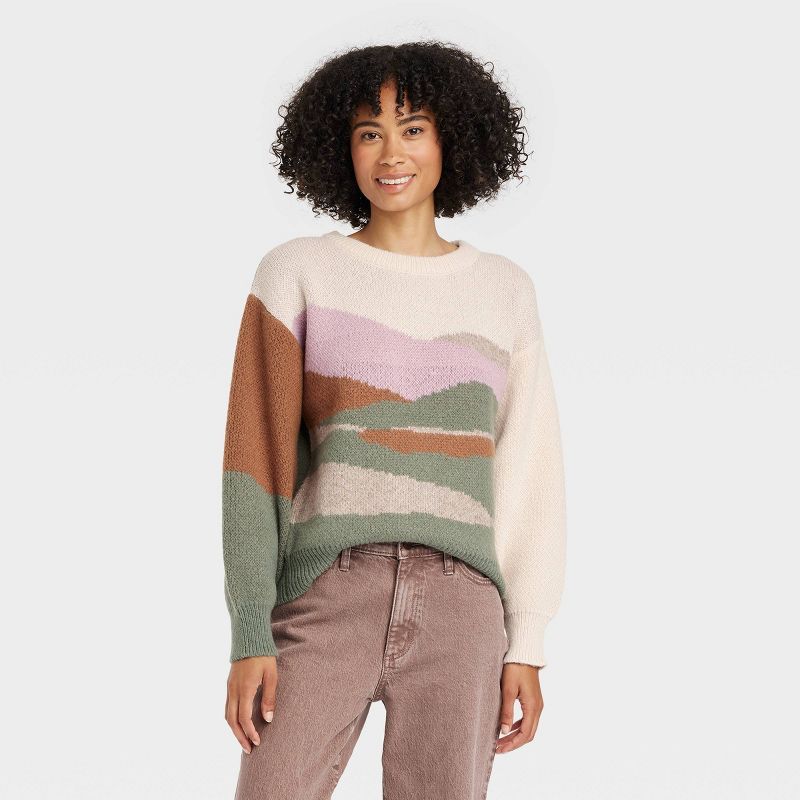 Women's Crewneck Pullover Sweater - Universal Thread™ Landscape | Target