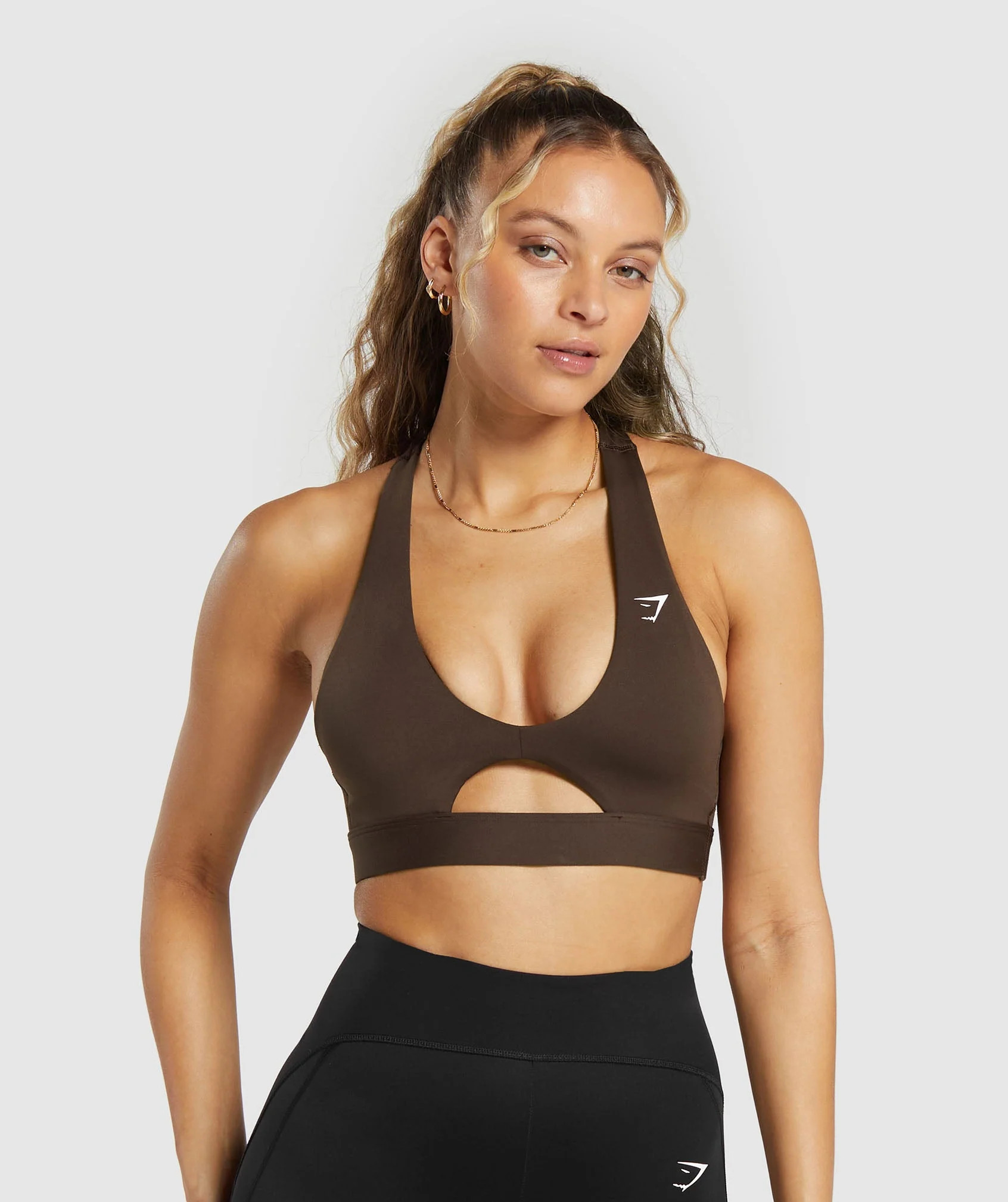 Gymshark Peek A Boo Sports Bra - Archive Brown | Gymshark US
