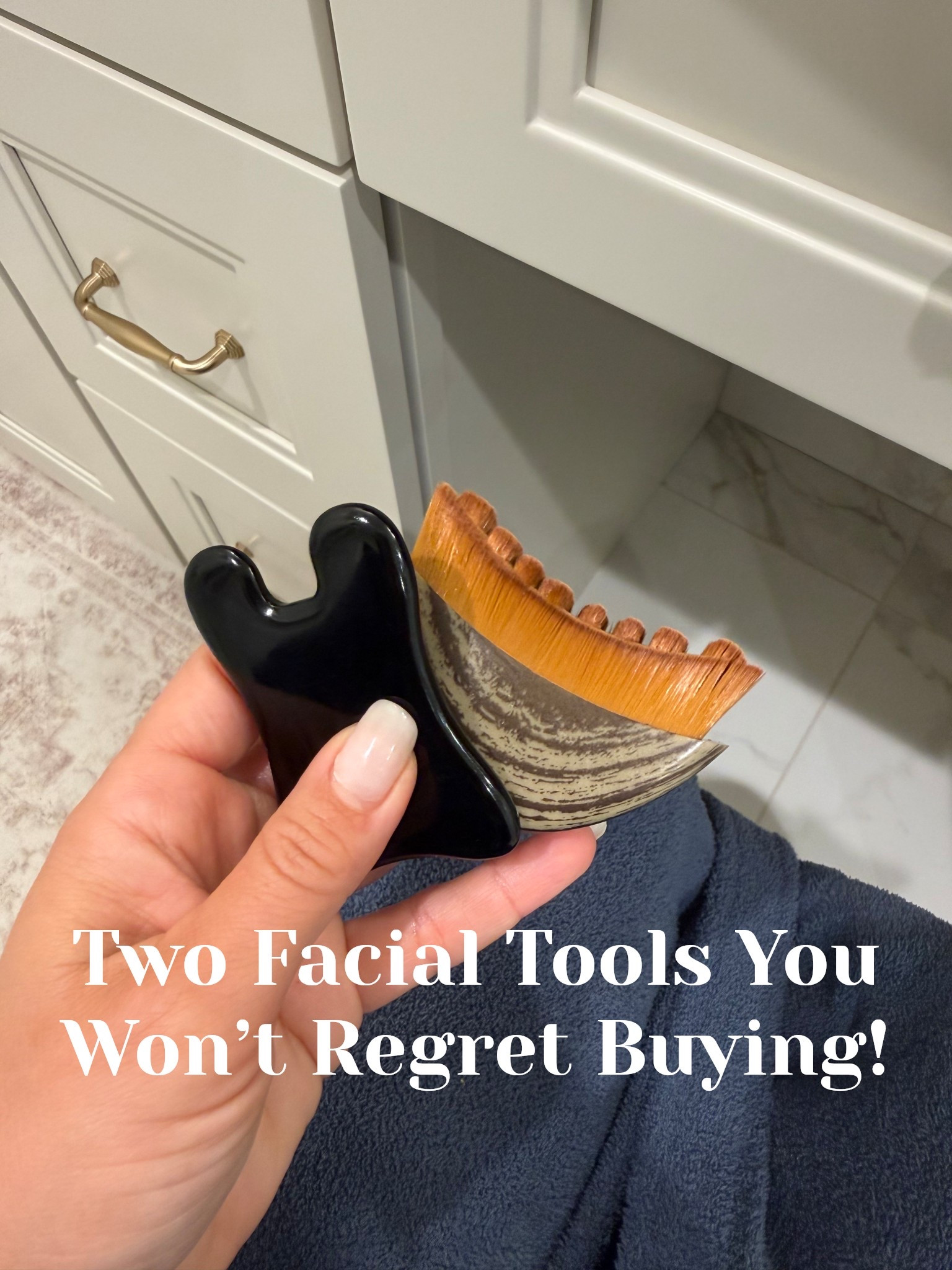 Both of these are must especially for any over 35! 
Two tools. Two different benefits.

Gua Sha: works deeper to release facial muscle tension, boost circulation, and help sculpt the face.

Soft Contour Dry Brush: gently stimulates lymphatic drainage to reduce puffiness and lightly exfoliate plus helps sculpt and lift the face  

Muscles + drainage = the ultimate glow combo.


#LTKOver40 #LTKgrwm #LTKmorningroutine