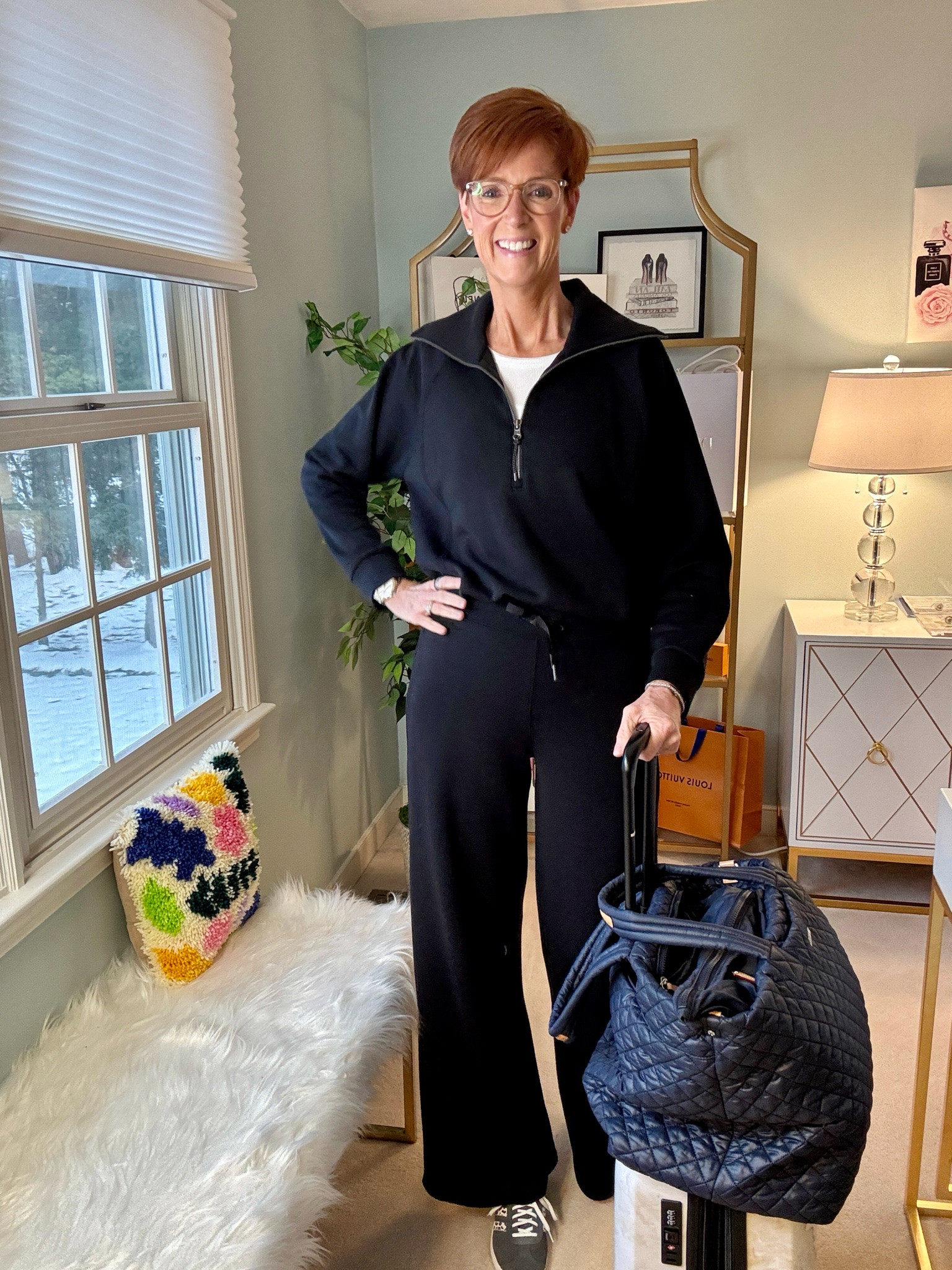 For every trip and every destination 
Spanx AirEssentials 
Top medium
Bottom medium tall