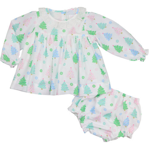 Pastel Christmas Tree Diaper Set | Cecil and Lou