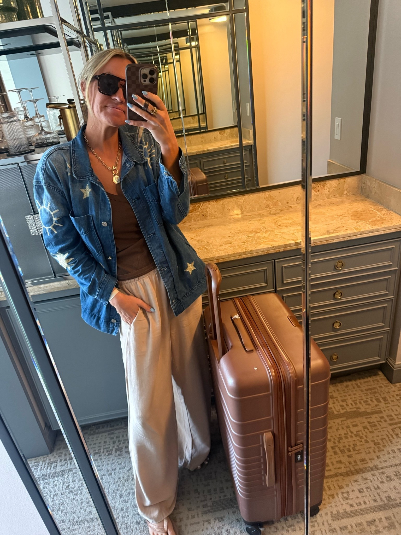 My go to outfit for travel! Free people inspired jacket, the most comfortable beach pants and my new favorite carry on from Beis!

#LTKdayinmylife #LTKootd #LTKTravel