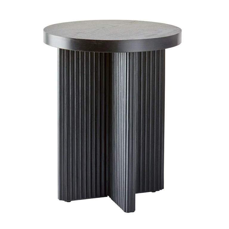 Better Homes & Gardens Lillian Fluted End Table, Black - Walmart.com | Walmart (US)
