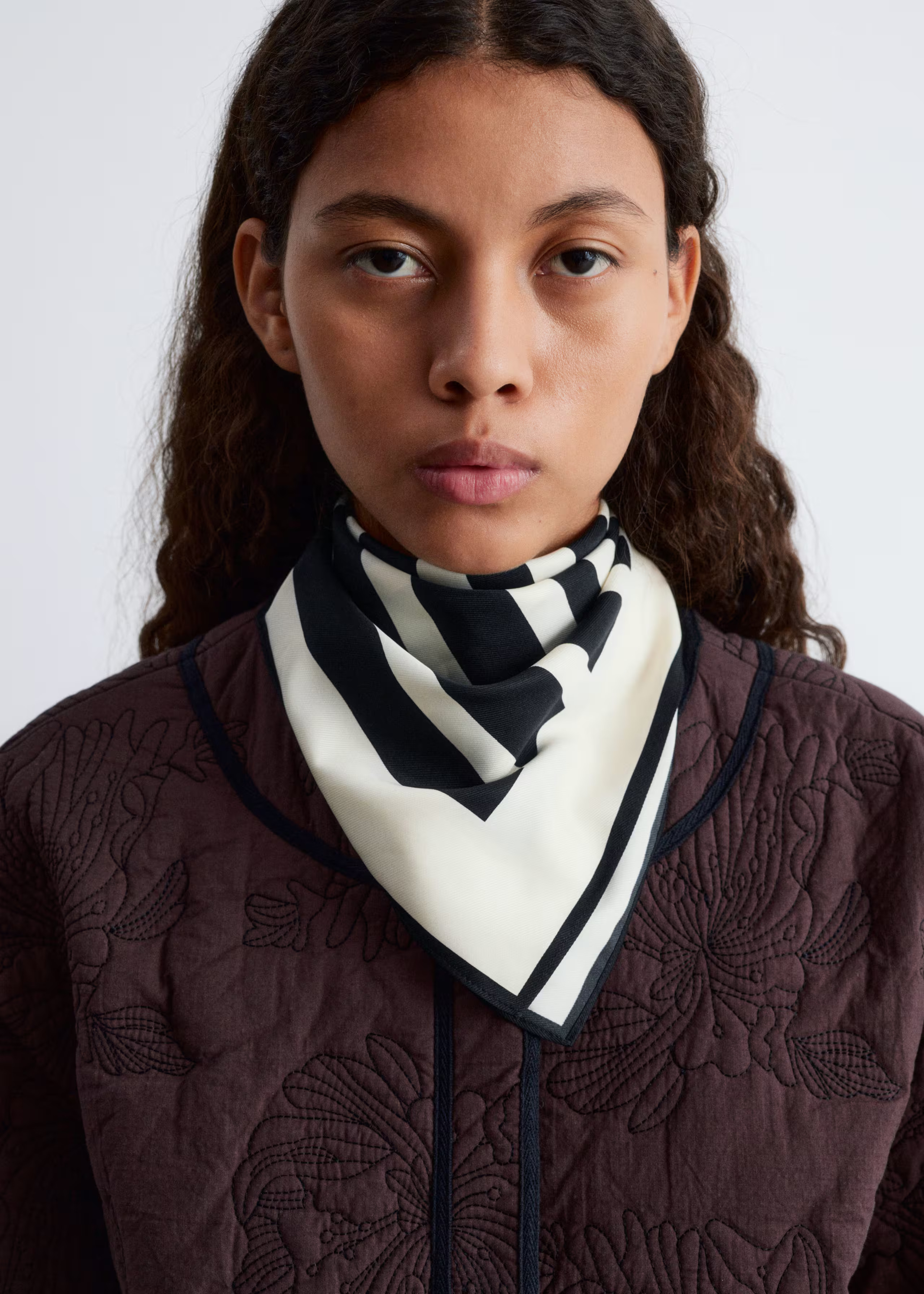 Floral Pattern Quilted Jacket - Dark Brown - & Other Stories BE | & Other Stories EU