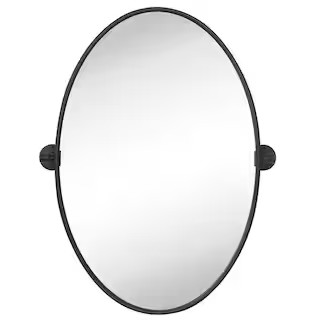 Luecinda 20 in. W x 30 in. H Medium Pivot Oval Metal Framed Wall Mounted Bathroom Vanity Mirror i... | The Home Depot