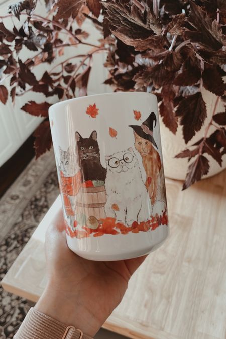 Fall mug, fall coffee mug, halloween mug, halloween coffee mug, halloween cat mug, cat lover gift 🐈‍⬛ 

#LTKHalloween #LTKU #LTKSeasonal