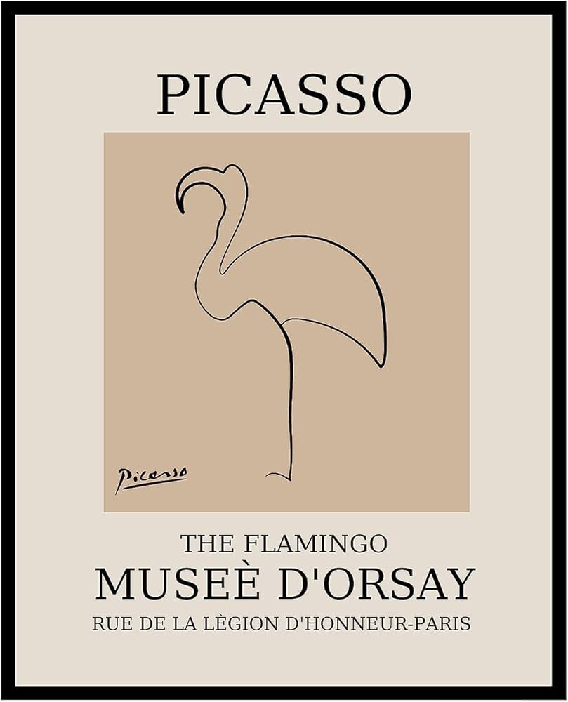 Poster Master Vintage Picasso Poster - Retro Flamingo Print - Bird Art - Line Drawing Art - Sketc... | Amazon (US)