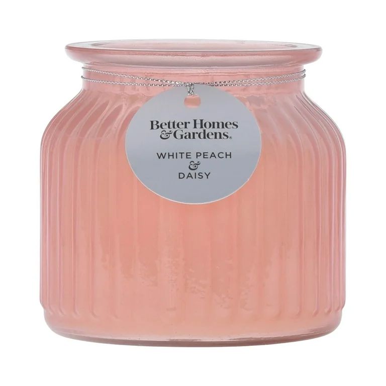 Better Homes & Gardens 16.5oz White Peach & Daisy Scented 2 Wick Pagoda Jar Candle | Walmart (US)