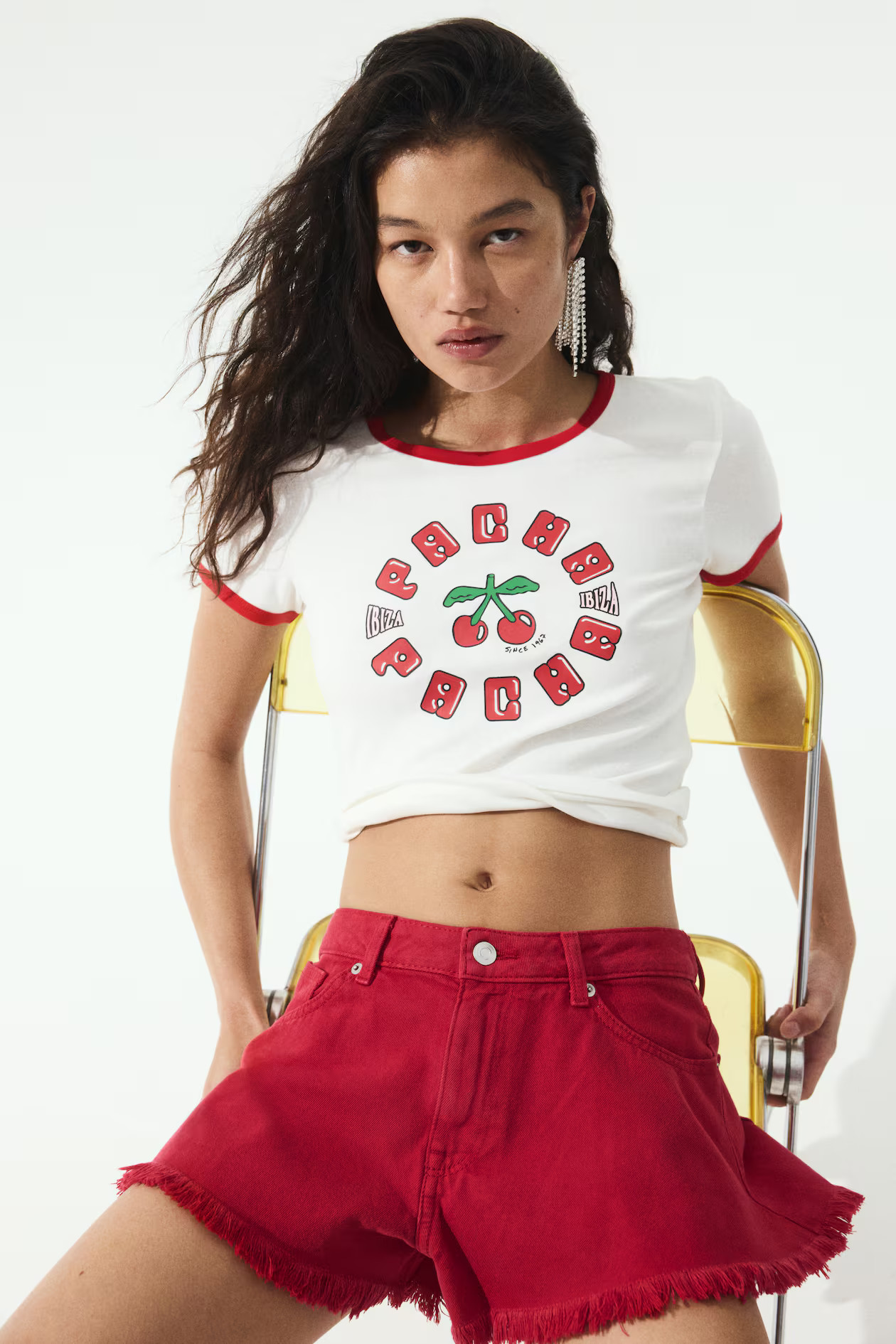 Short en denim à bords frangés | H&M (FR, IT, ES, PT, BE)