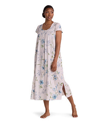 Women's Short-Sleeve Square Neck Long Gown | Macy's