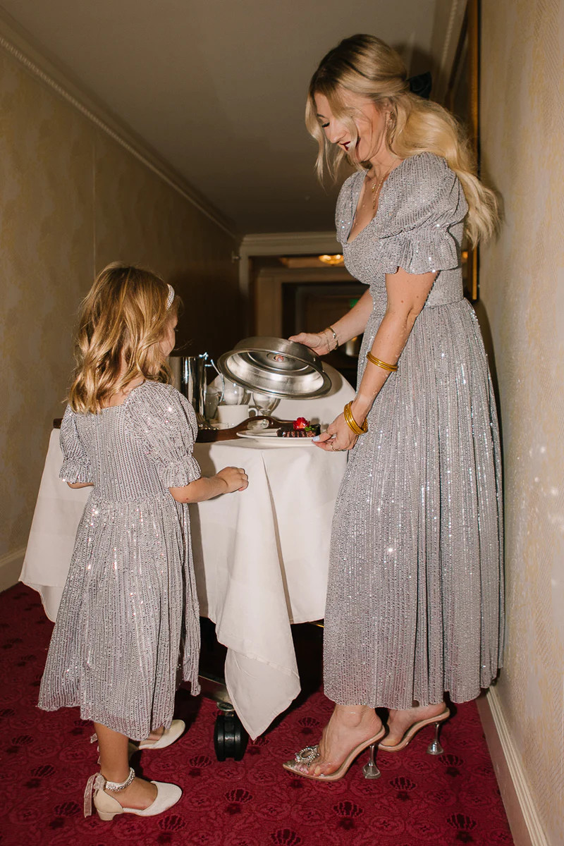 Clara Dress in Gunmetal Sequins - FINAL SALE | Ivy City Co