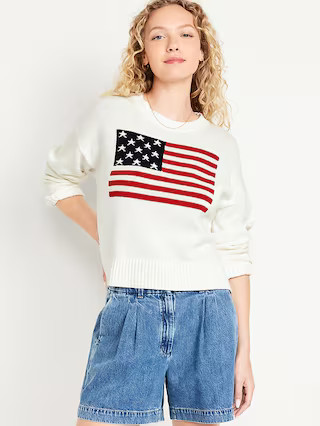 Crew-Neck Flag Sweater | Old Navy (US)