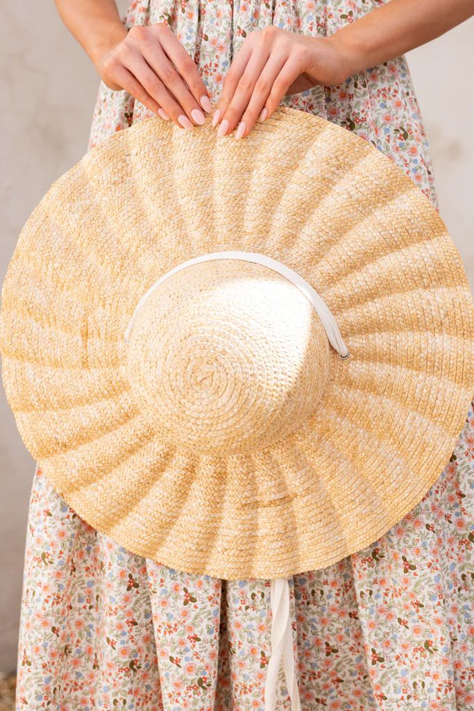 Scalloped Dolce Natural Hat | Red Dress 