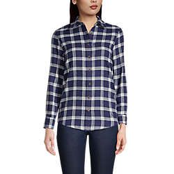 Women's Flannel Boyfriend Fit Long Sleeve Shirt | Lands' End (US)