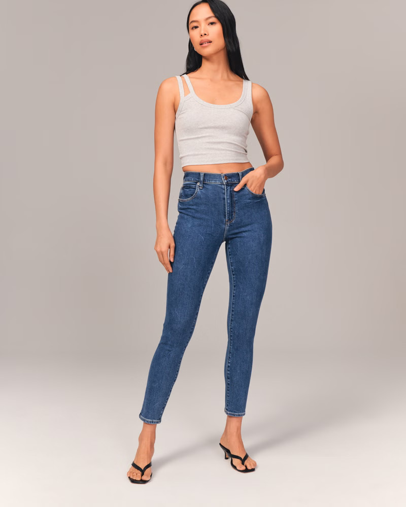 Women's High Rise Super Skinny Ankle Jean | Women's | Abercrombie.com | Abercrombie & Fitch (US)