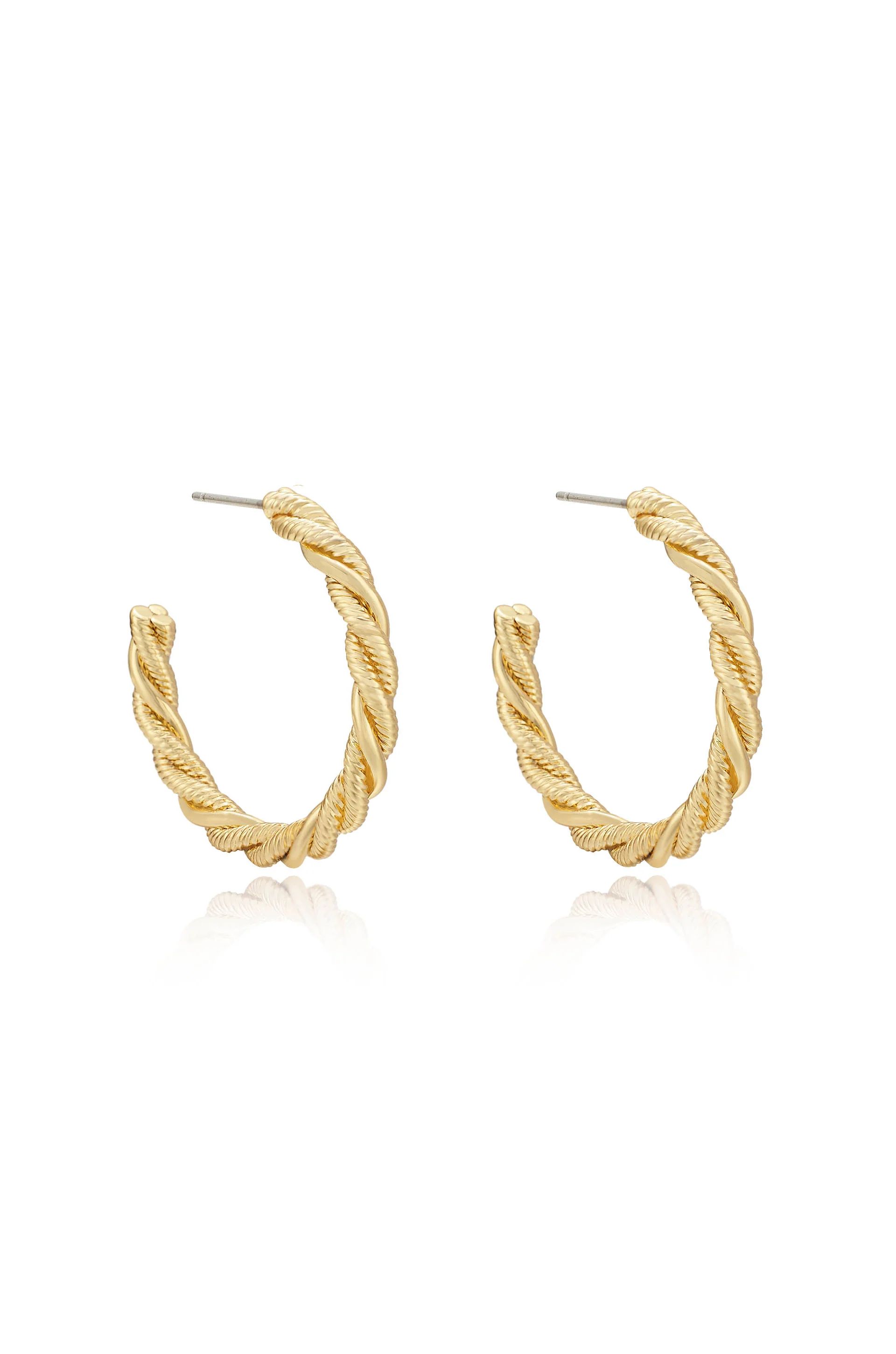 Spun Strands 18k Gold Plated Hoop Earrings | Ettika