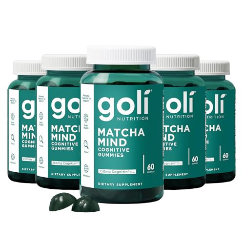 Goli Matcha Mind Gummies - 300 Count - Green Tea Leaves Powder with Cognizin for Focus, Attention and Brain Health, Vegan, Non-GMO, Gluten-Free & Gelatin Free. | Amazon (US)