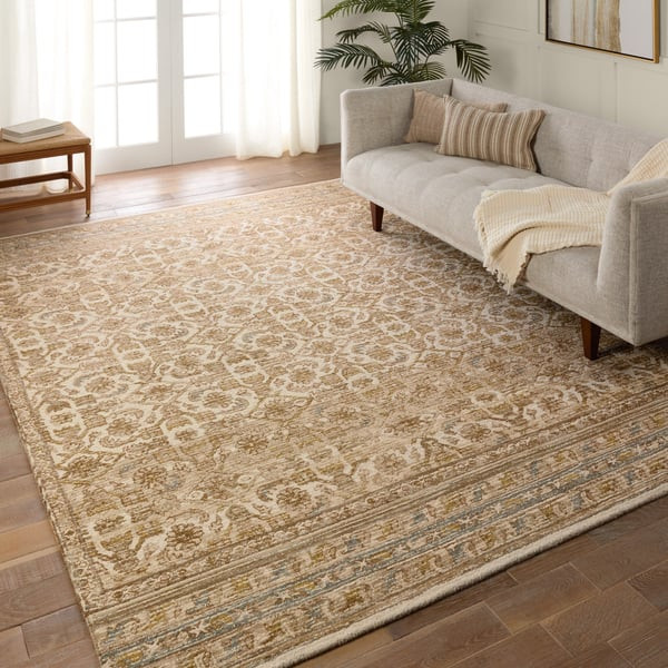 Cardamom Sarang Brown/Gold (COM-14) Wool Hand-Tufted Area Rug | Rugs Direct