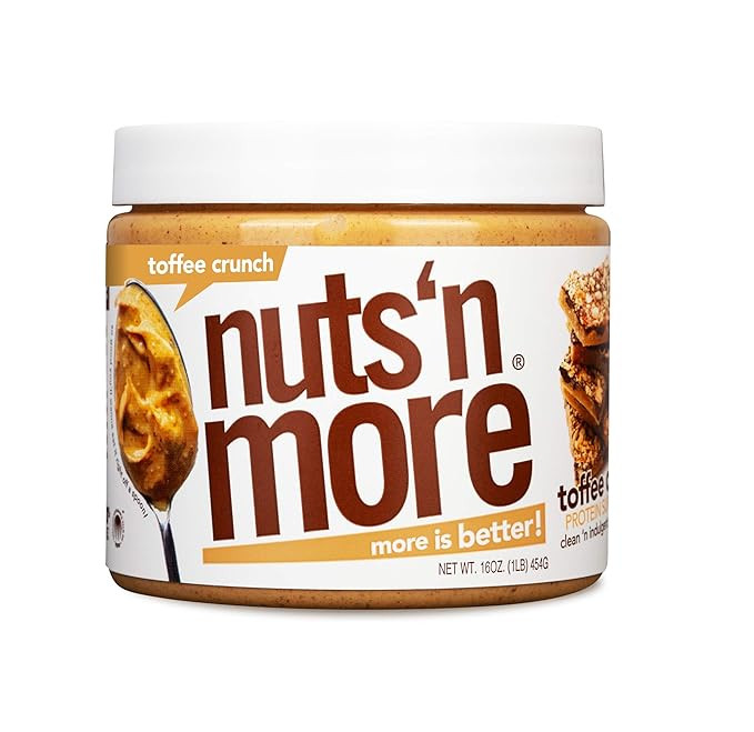 Nuts 'N More Toffee Crunch Peanut Butter Spread, All Natural High Protein Nut Butter Healthy Snac... | Amazon (US)