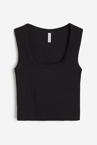 H & M - Short Tank Top - Black | H&M (US + CA)
