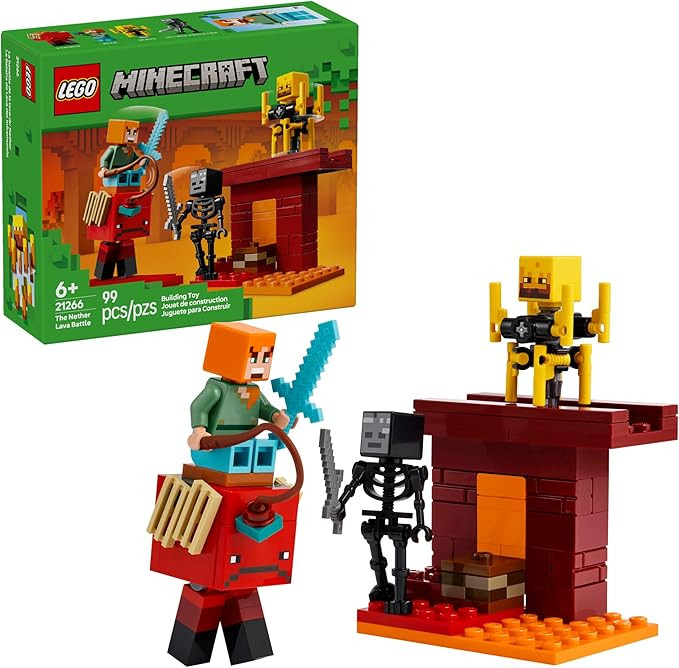 LEGO Minecraft The Nether Lava Battle Toy and Playset - Building Minecraft Toy for Kids, Ages 6+ ... | Amazon (US)