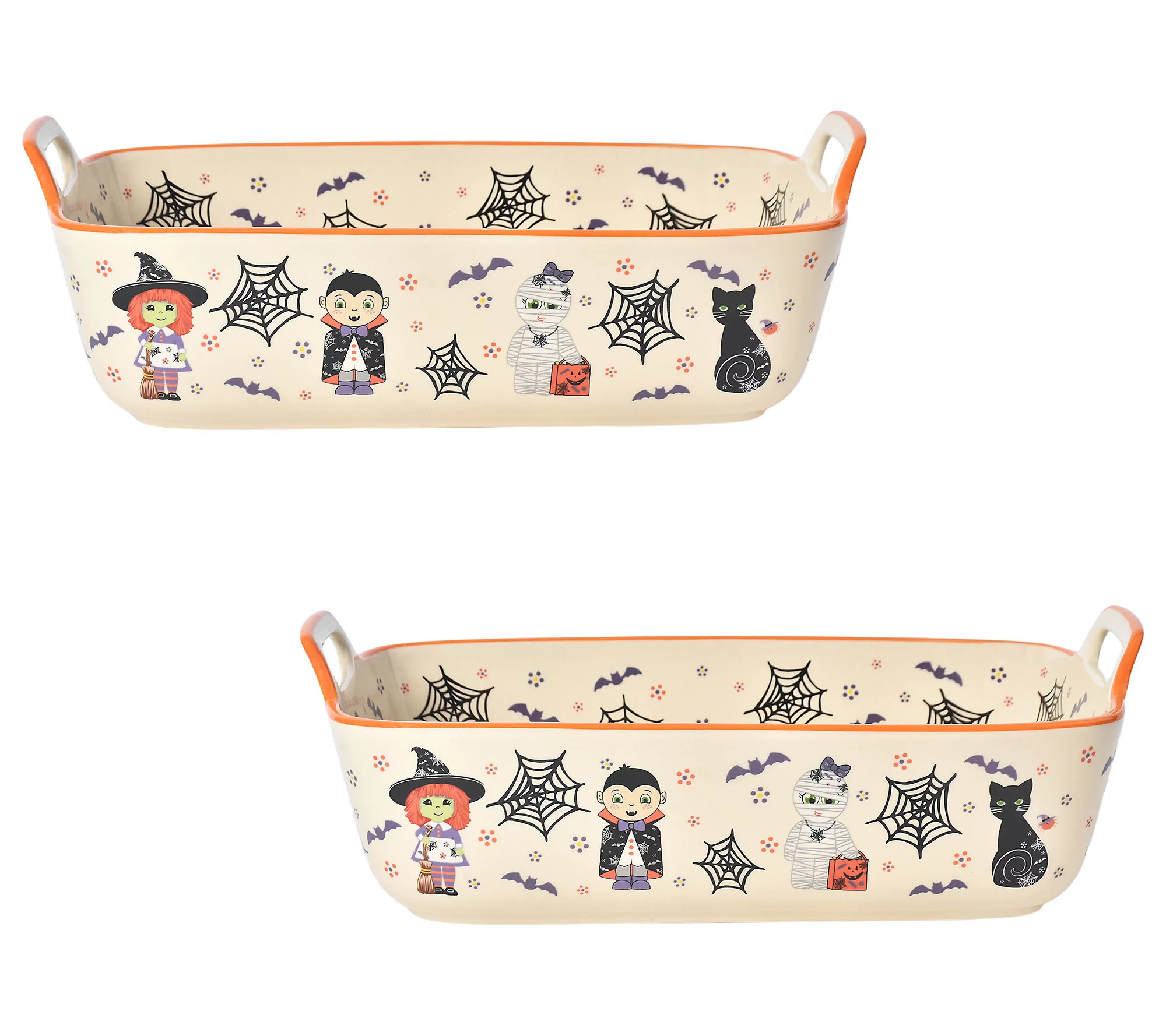 Temp-tations Set of (2) 11x7 Bakers with Upswept Handles | QVC