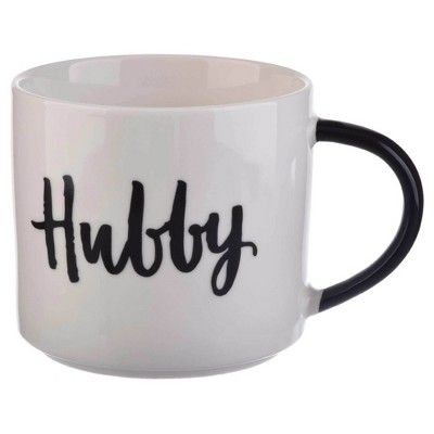 15oz Stoneware Stackable Hubby Coffee Mug White - Threshold™ | Target