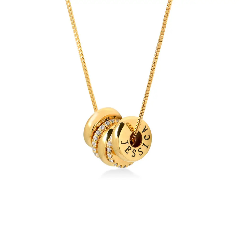 Candy Necklace with Engraved Beads in 18K Gold Vermeil | Theo Grace