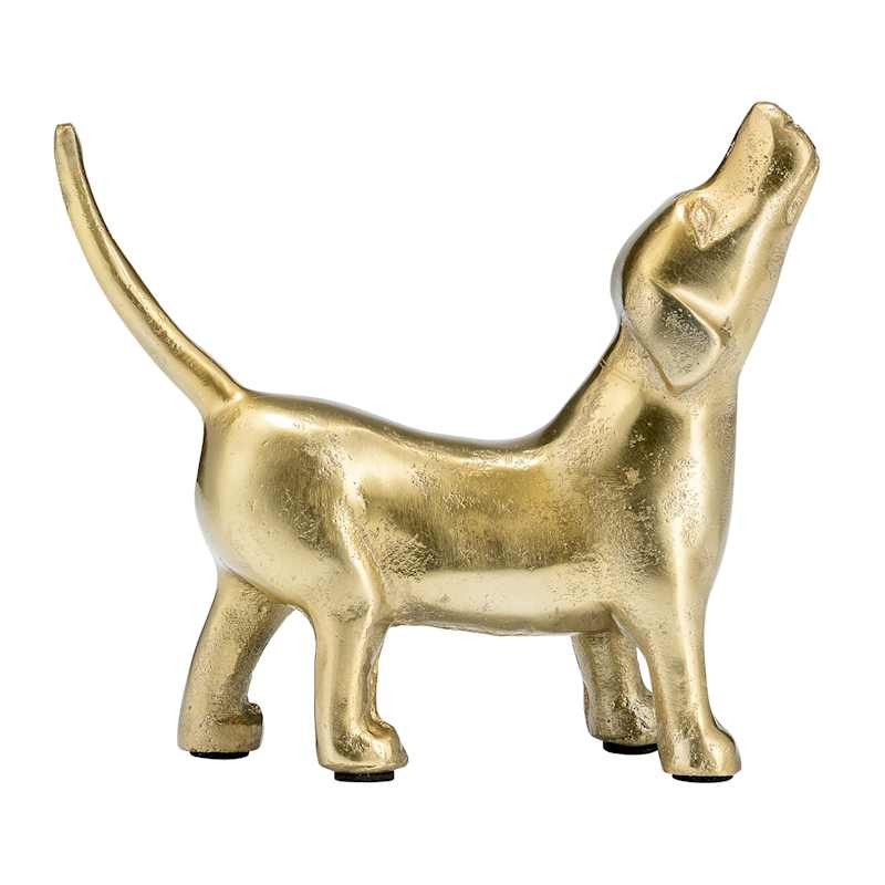 Gold Metal Howling Dog Decor, 7.5" | At Home