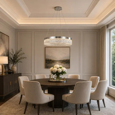 Transitional LED Round Crystal Chandelier | Wayfair North America